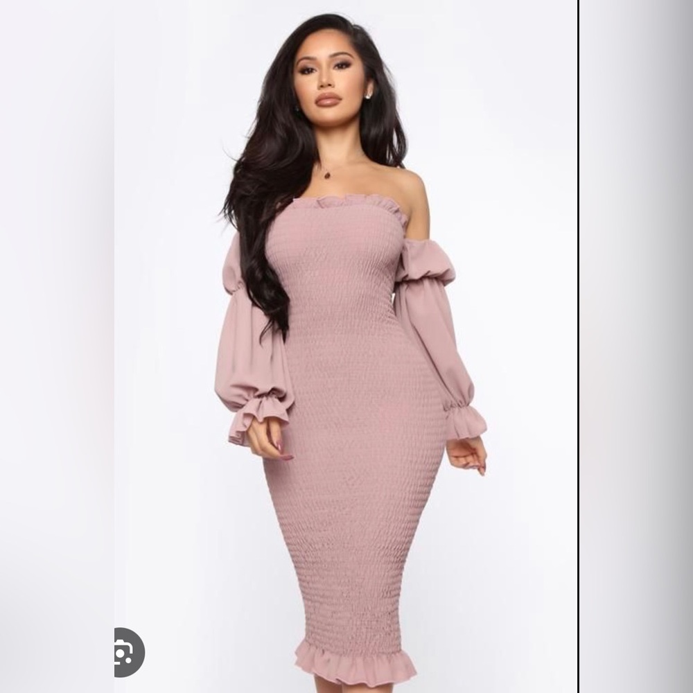 Fashion nova “soft lover smocked dress”